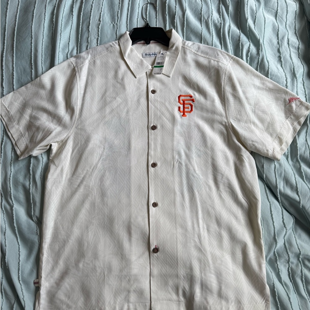 SF Giants Tommy Bahama White Casual Button Down Shirt